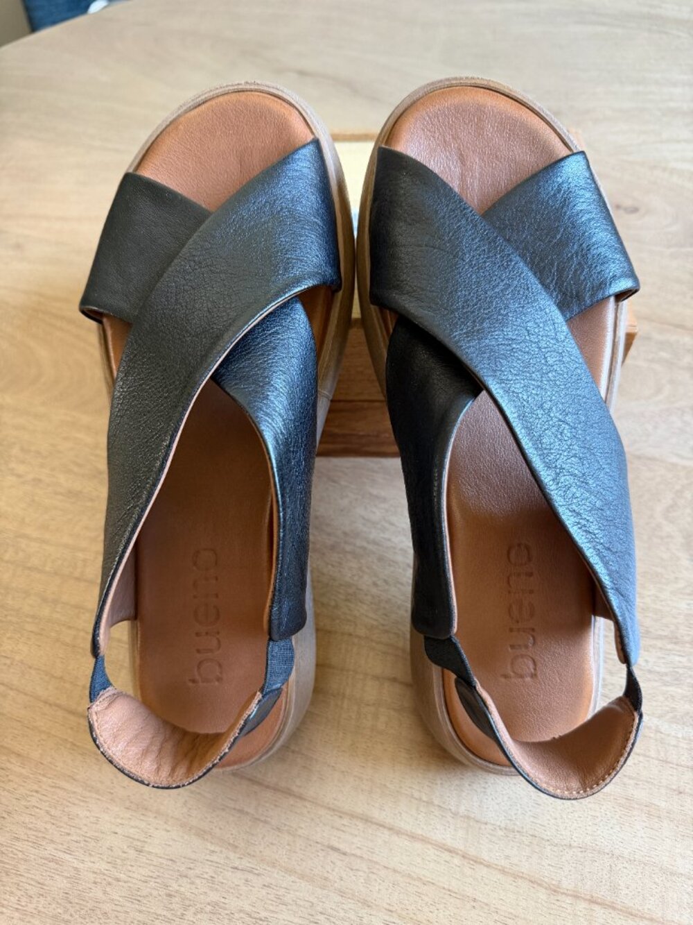 Bueno  Jayden Black Leather Sandal Sling Back EU 40 - Picture 4 of 5
